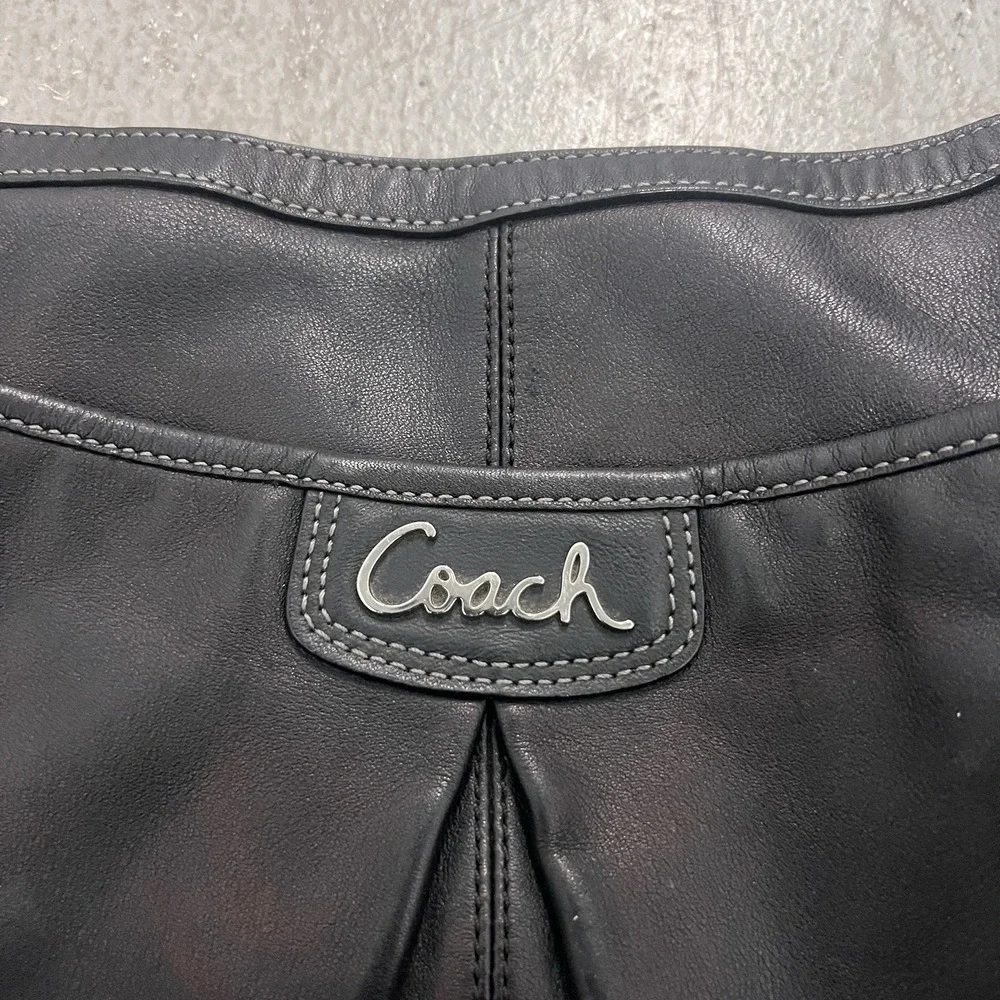 Coach Park A1357 F19726 Black Leather Medium Shoulder Crossbody Handbag Purse - Picture 3 of 9